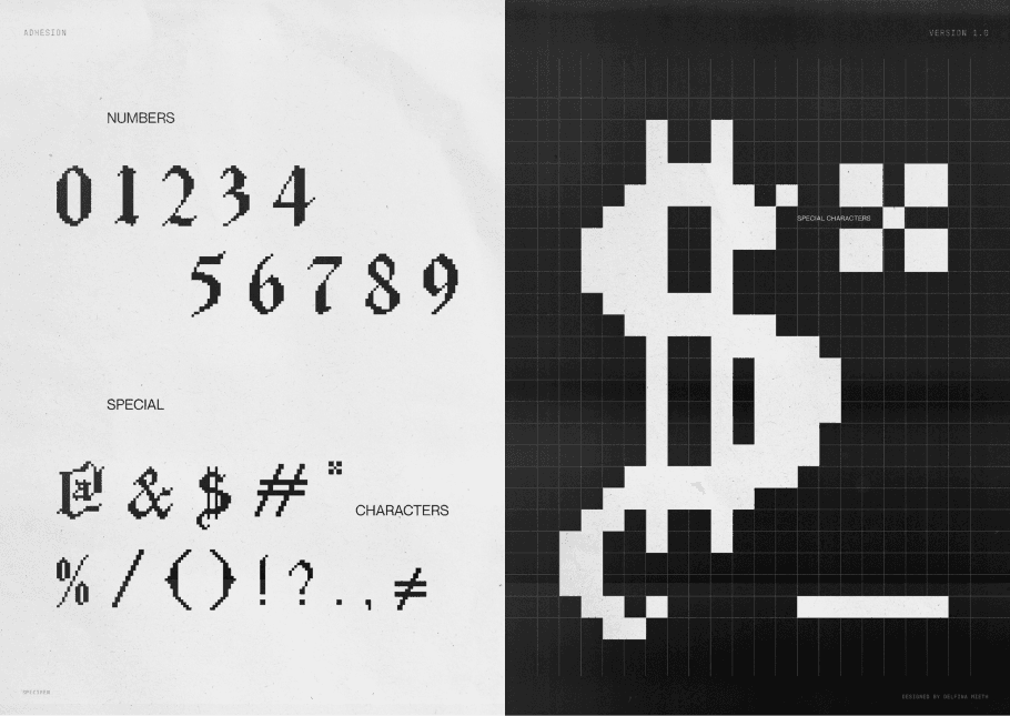 Numbers type specimen